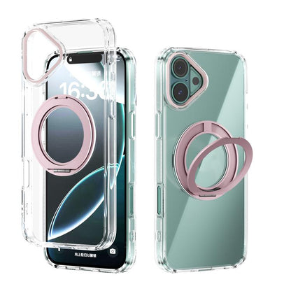 ABEEL MagSafe Q-LUCK Pivot Bracket Transparent Phone Case, For iPhone 16 Pro Max, For iPhone 16 Pro, For iPhone 16 Plus, For iPhone 16