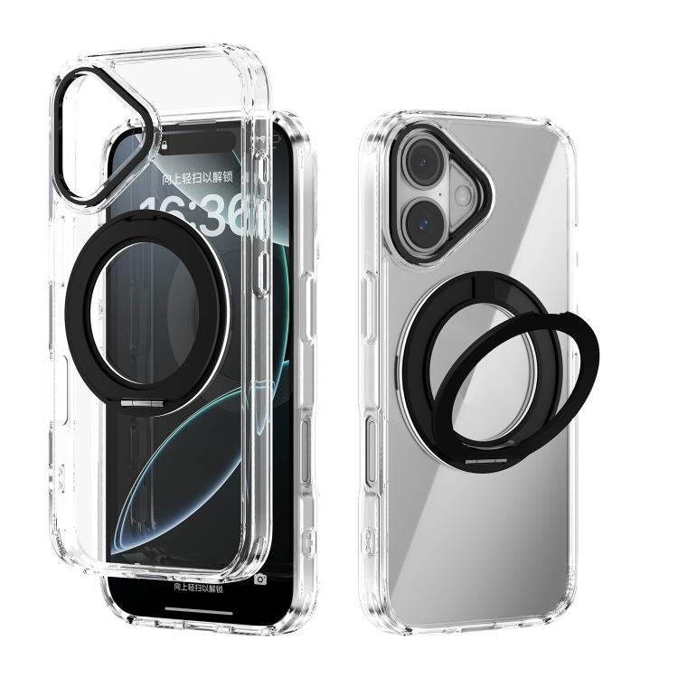 ABEEL MagSafe Q-LUCK Pivot Bracket Transparent Phone Case, For iPhone 16 Pro Max, For iPhone 16 Pro, For iPhone 16 Plus, For iPhone 16