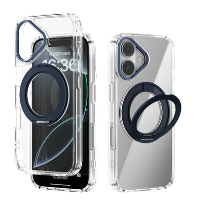 ABEEL MagSafe Q-LUCK Pivot Bracket Transparent Phone Case, For iPhone 16 Pro Max, For iPhone 16 Pro, For iPhone 16 Plus, For iPhone 16