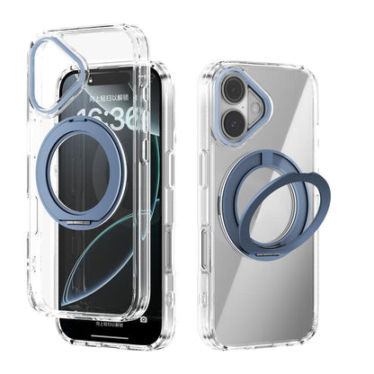 ABEEL MagSafe Q-LUCK Pivot Bracket Transparent Phone Case, For iPhone 16 Pro Max, For iPhone 16 Pro, For iPhone 16 Plus, For iPhone 16