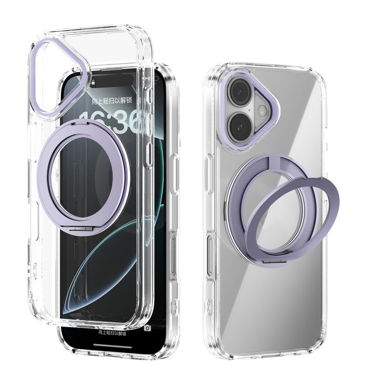 ABEEL MagSafe Q-LUCK Pivot Bracket Transparent Phone Case, For iPhone 16 Pro Max, For iPhone 16 Pro, For iPhone 16 Plus, For iPhone 16