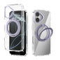 ABEEL MagSafe Q-LUCK Pivot Bracket Transparent Phone Case, For iPhone 16 Pro Max, For iPhone 16 Pro, For iPhone 16 Plus, For iPhone 16