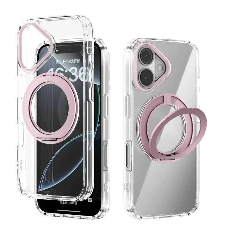 ABEEL MagSafe Q-LUCK Pivot Bracket Transparent Phone Case, For iPhone 16 Pro Max, For iPhone 16 Pro, For iPhone 16 Plus, For iPhone 16
