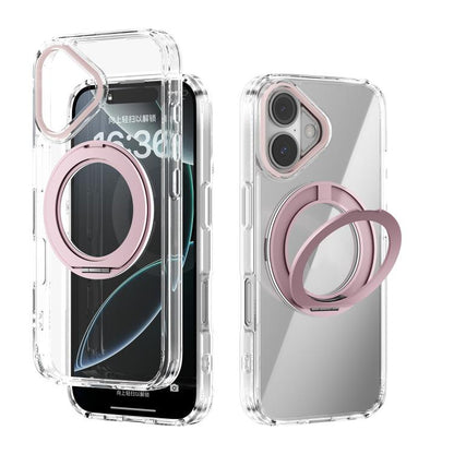 ABEEL MagSafe Q-LUCK Pivot Bracket Transparent Phone Case, For iPhone 16 Pro Max, For iPhone 16 Pro, For iPhone 16 Plus, For iPhone 16