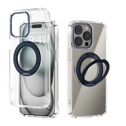 ABEEL MagSafe Q-LUCK Pivot Bracket Transparent Phone Case, For iPhone 15 Pro Max, For iPhone 15 Pro, For iPhone 15 Plus, For iPhone 15