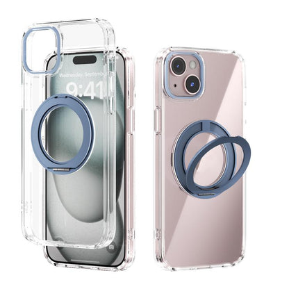 ABEEL MagSafe Q-LUCK Pivot Bracket Transparent Phone Case, For iPhone 15 Pro Max, For iPhone 15 Pro, For iPhone 15 Plus, For iPhone 15