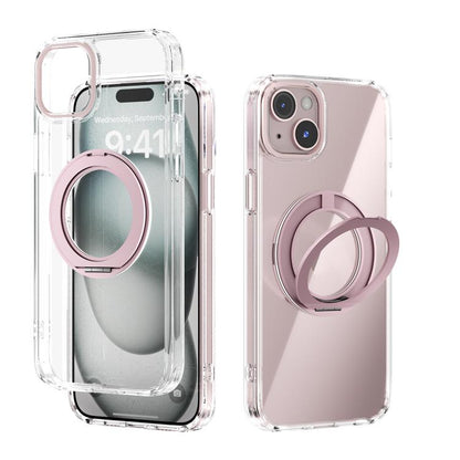 ABEEL MagSafe Q-LUCK Pivot Bracket Transparent Phone Case, For iPhone 15 Pro Max, For iPhone 15 Pro, For iPhone 15 Plus, For iPhone 15