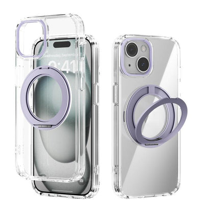 ABEEL MagSafe Q-LUCK Pivot Bracket Transparent Phone Case, For iPhone 15 Pro Max, For iPhone 15 Pro, For iPhone 15 Plus, For iPhone 15