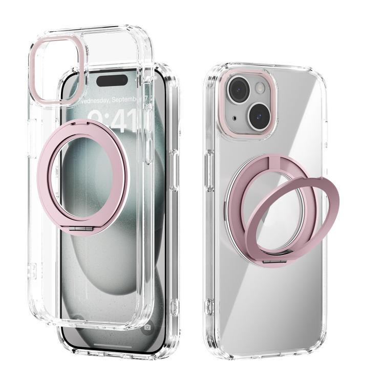 ABEEL MagSafe Q-LUCK Pivot Bracket Transparent Phone Case, For iPhone 15 Pro Max, For iPhone 15 Pro, For iPhone 15 Plus, For iPhone 15