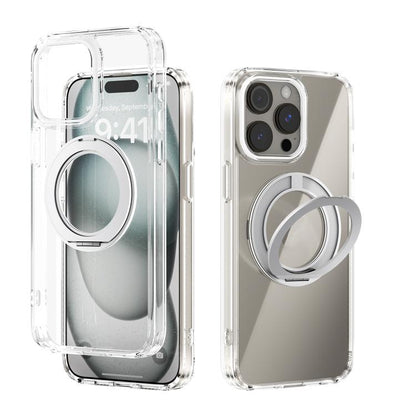 ABEEL MagSafe Q-LUCK Pivot Bracket Transparent Phone Case, For iPhone 13 Pro Max, For iPhone 13 Pro, For iPhone 13