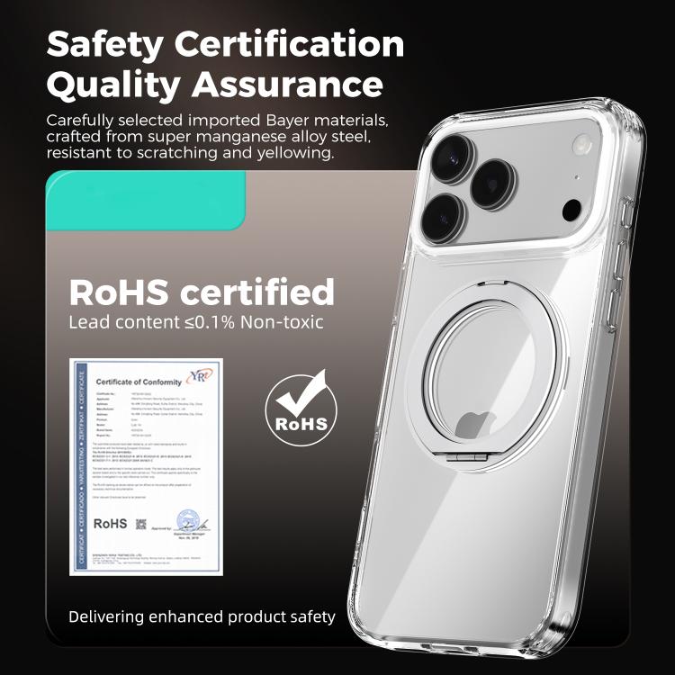 ABEEL MagSafe Q-LUCK Pivot Bracket Transparent Phone Case, For iPhone 18 Pro / 17 Pro, For iPhone 18 Pro Max / 17 Pro Max, For iPhone 17, For iPhone Air