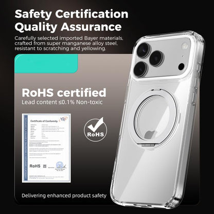ABEEL MagSafe Q-LUCK Pivot Bracket Transparent Phone Case, For iPhone 18 Pro / 17 Pro, For iPhone 18 Pro Max / 17 Pro Max, For iPhone 17, For iPhone Air