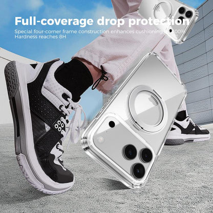 ABEEL MagSafe Q-LUCK Pivot Bracket Transparent Phone Case, For iPhone 15 Pro Max, For iPhone 15 Pro, For iPhone 15 Plus, For iPhone 15