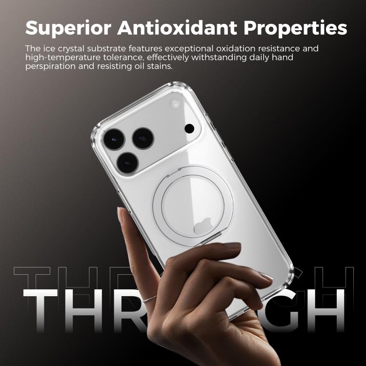 ABEEL MagSafe Q-LUCK Pivot Bracket Transparent Phone Case, For iPhone 17 Pro Max, For iPhone 17 Pro, For iPhone 17, For iPhone Air