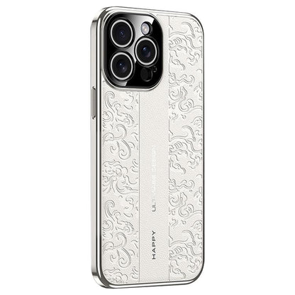 Cloud Dragon Pattern Plain Leather PC Phone Case, For iPhone 14 Pro Max