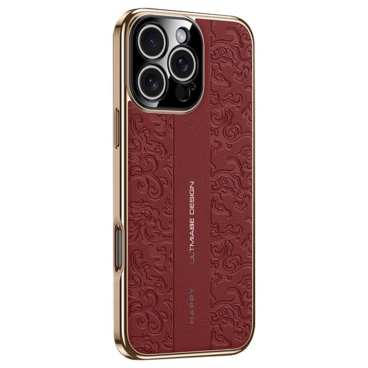 Cloud Dragon Pattern Plain Leather PC Phone Case, For iPhone 17 Pro Max, For iPhone 17 Pro, For iPhone 17, For iPhone Air, For iPhone 16 Pro Max, For iPhone 16 Pro