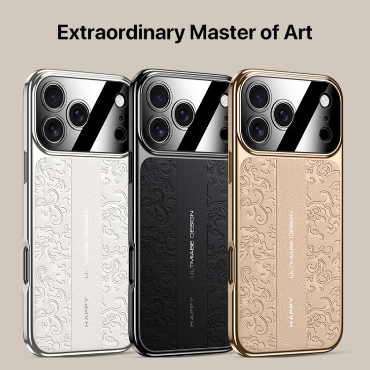 Cloud Dragon Pattern Plain Leather PC Phone Case, For iPhone 14 Pro Max