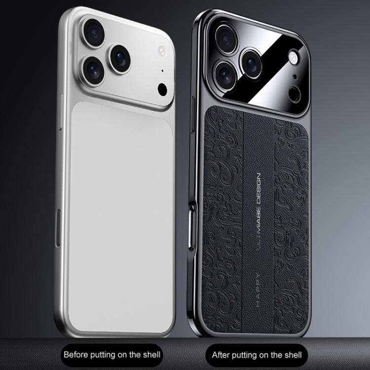 Cloud Dragon Pattern Plain Leather PC Phone Case, For iPhone 14 Pro Max