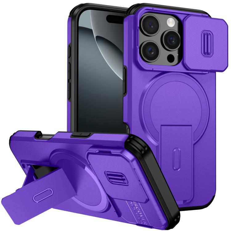 Sliding Camshield MagSafe Holder Phone Case, For iPhone 16 Pro, For iPhone 16 Plus, For iPhone 16