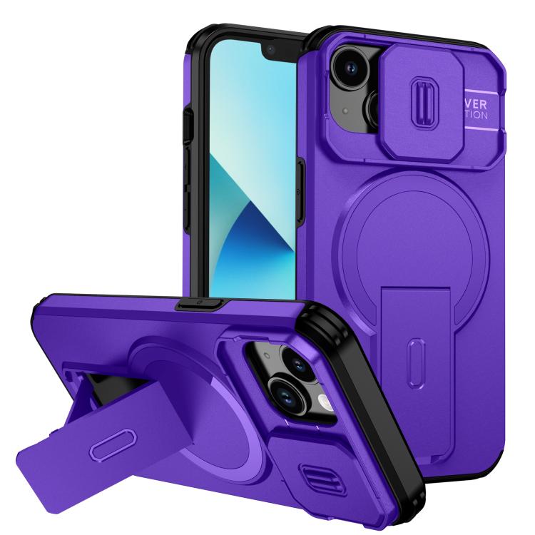 Sliding Camshield MagSafe Holder Phone Case, For iPhone 15, For iPhone 14 / 13, For iPhone 14 Pro