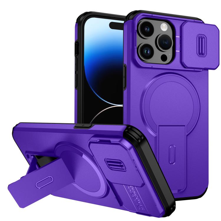 Sliding Camshield MagSafe Holder Phone Case, For iPhone 15, For iPhone 14 / 13, For iPhone 14 Pro