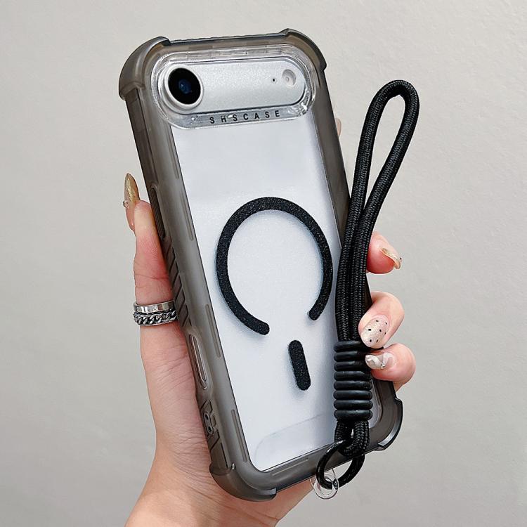 Transparent Matte TPU Hybrid PC 3-in-1 MagSafe Phone Case with Wrist Strap, For iPhone 17 Pro Max, For iPhone 17 Pro, For iPhone 17, For iPhone Air
