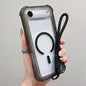 Transparent Matte TPU Hybrid PC 3-in-1 MagSafe Phone Case with Wrist Strap, For iPhone 17 Pro Max, For iPhone 17 Pro, For iPhone 17, For iPhone Air