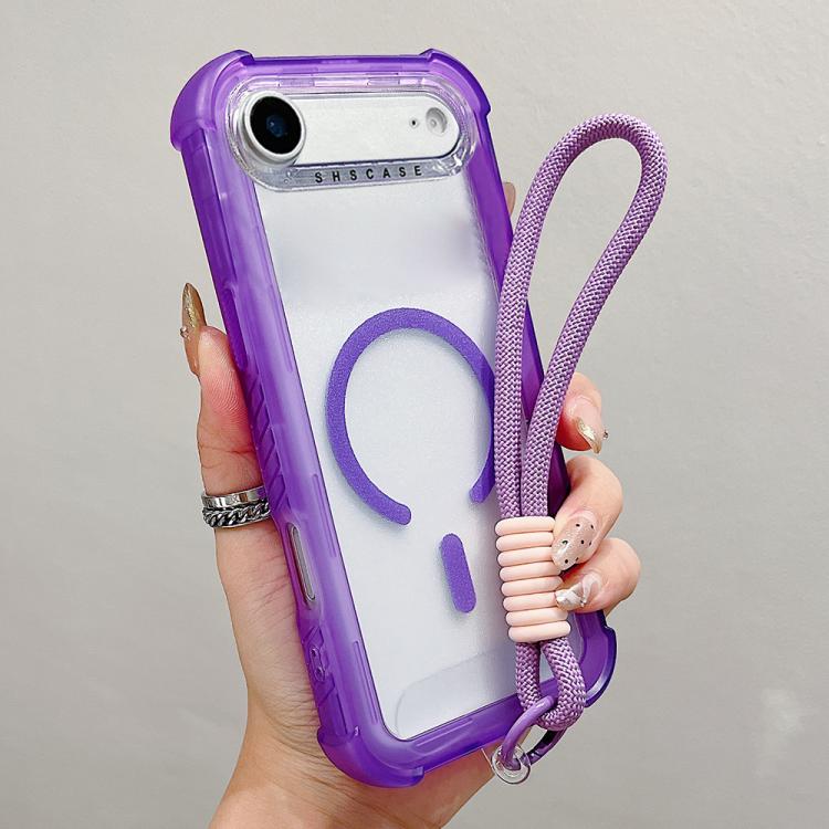 Transparent Matte TPU Hybrid PC 3-in-1 MagSafe Phone Case with Wrist Strap, For iPhone 17 Pro Max, For iPhone 17 Pro, For iPhone 17, For iPhone Air