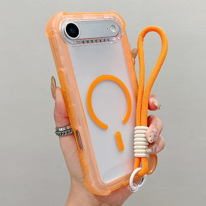 Transparent Matte TPU Hybrid PC 3-in-1 MagSafe Phone Case with Wrist Strap, For iPhone 17 Pro Max, For iPhone 17 Pro, For iPhone 17, For iPhone Air