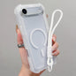 Transparent Matte TPU Hybrid PC 3-in-1 MagSafe Phone Case with Wrist Strap, For iPhone 17 Pro Max, For iPhone 17 Pro, For iPhone 17, For iPhone Air