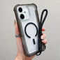 Transparent Matte TPU Hybrid PC 3-in-1 MagSafe Phone Case with Wrist Strap, For iPhone 17 Pro Max, For iPhone 17 Pro, For iPhone 17, For iPhone Air