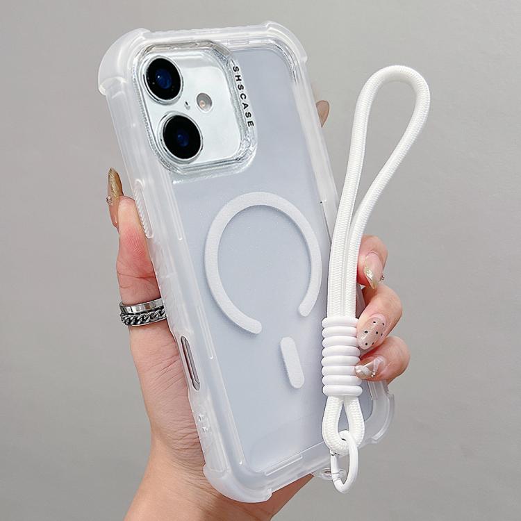 Transparent Matte TPU Hybrid PC 3-in-1 MagSafe Phone Case with Wrist Strap, For iPhone 17 Pro Max, For iPhone 17 Pro, For iPhone 17, For iPhone Air