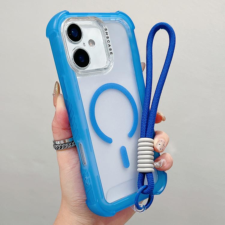 Transparent Matte TPU Hybrid PC 3-in-1 MagSafe Phone Case with Wrist Strap, For iPhone 17 Pro Max, For iPhone 17 Pro, For iPhone 17, For iPhone Air