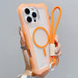 Transparent Matte TPU Hybrid PC 3-in-1 MagSafe Phone Case with Wrist Strap, For iPhone 16 Pro Max, For iPhone 16 Pro, For iPhone 16 Plus, For iPhone 16