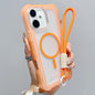 Transparent Matte TPU Hybrid PC 3-in-1 MagSafe Phone Case with Wrist Strap, For iPhone 16 Pro Max, For iPhone 16 Pro, For iPhone 16 Plus, For iPhone 16