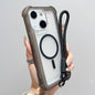 Transparent Matte TPU Hybrid PC 3-in-1 MagSafe Phone Case with Wrist Strap, For iPhone 14 Plus, For iPhone 14, For iPhone 14 Pro, For iPhone 14 Pro Max