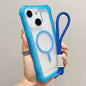 Transparent Matte TPU Hybrid PC 3-in-1 MagSafe Phone Case with Wrist Strap, For iPhone 13 Pro Max, For iPhone 13 Pro, For iPhone 13, For iPhone 12 Pro Max
