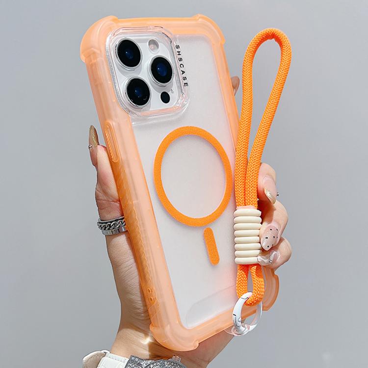 Transparent Matte TPU Hybrid PC 3-in-1 MagSafe Phone Case with Wrist Strap, For iPhone 13 Pro Max, For iPhone 13 Pro, For iPhone 13, For iPhone 12 Pro Max