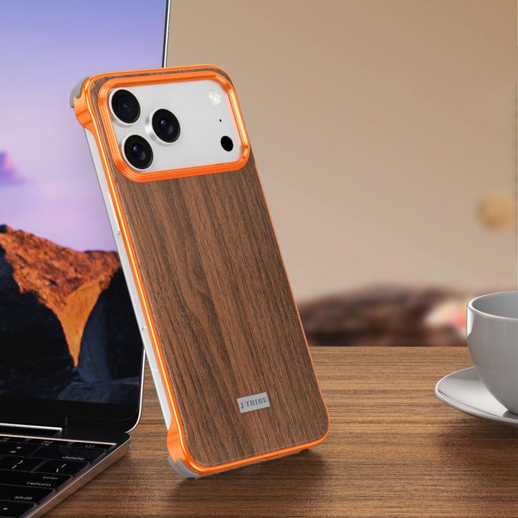 J TRIBE Metal Frameless Wood Texture MagSafe Phone Case, For iPhone 18 Pro / 17 Pro, For iPhone 18 Pro Max / 17 Pro Max, For iPhone 17, For iPhone Air, For iPhone 16 Pro Max, For iPhone 16 Pro, For iPhone 15 Pro Max, For iPhone 15 Pro