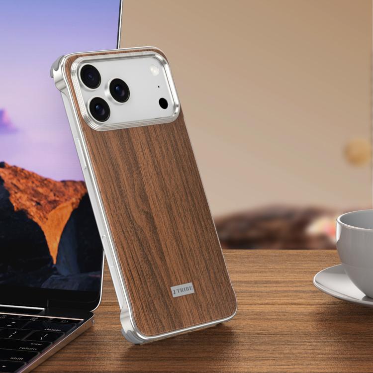 J TRIBE Metal Frameless Wood Texture MagSafe Phone Case, For iPhone 18 Pro / 17 Pro, For iPhone 18 Pro Max / 17 Pro Max, For iPhone 17, For iPhone Air, For iPhone 16 Pro Max, For iPhone 16 Pro, For iPhone 15 Pro Max, For iPhone 15 Pro