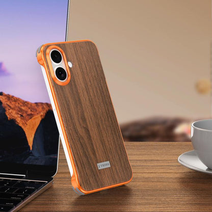 J TRIBE Metal Frameless Wood Texture MagSafe Phone Case, For iPhone 18 Pro / 17 Pro, For iPhone 18 Pro Max / 17 Pro Max, For iPhone 17, For iPhone Air, For iPhone 16 Pro Max, For iPhone 16 Pro, For iPhone 15 Pro Max, For iPhone 15 Pro
