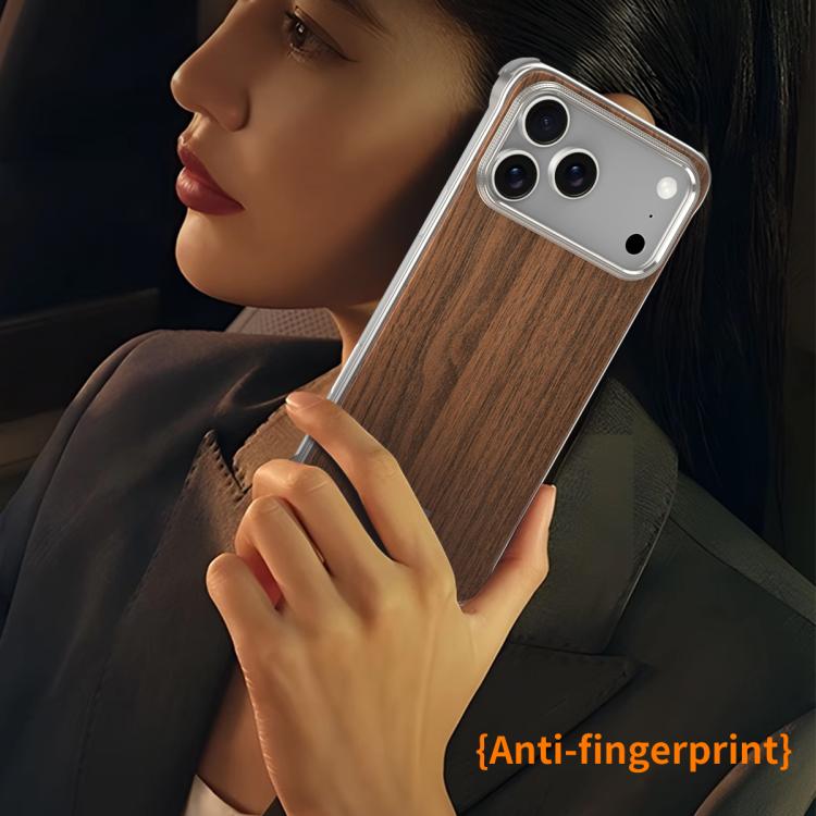 J TRIBE Metal Frameless Wood Texture MagSafe Phone Case, For iPhone 18 Pro / 17 Pro, For iPhone 18 Pro Max / 17 Pro Max, For iPhone 17, For iPhone Air, For iPhone 16 Pro Max, For iPhone 16 Pro, For iPhone 15 Pro Max, For iPhone 15 Pro