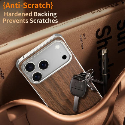 J TRIBE Metal Frameless Wood Texture MagSafe Phone Case, For iPhone 18 Pro / 17 Pro, For iPhone 18 Pro Max / 17 Pro Max, For iPhone 17, For iPhone Air, For iPhone 16 Pro Max, For iPhone 16 Pro, For iPhone 15 Pro Max, For iPhone 15 Pro
