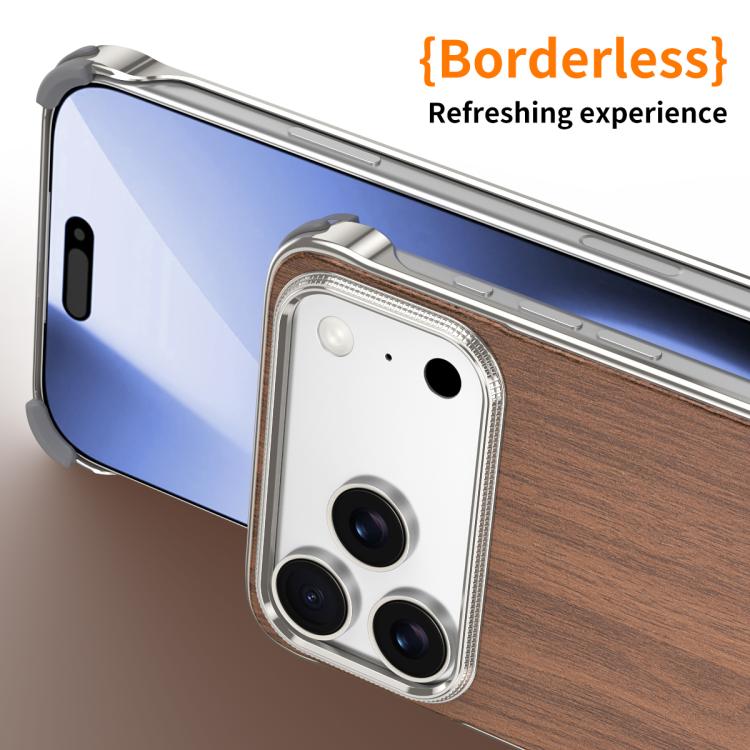 J TRIBE Metal Frameless Wood Texture MagSafe Phone Case, For iPhone 18 Pro / 17 Pro, For iPhone 18 Pro Max / 17 Pro Max, For iPhone 17, For iPhone Air, For iPhone 16 Pro Max, For iPhone 16 Pro, For iPhone 15 Pro Max, For iPhone 15 Pro