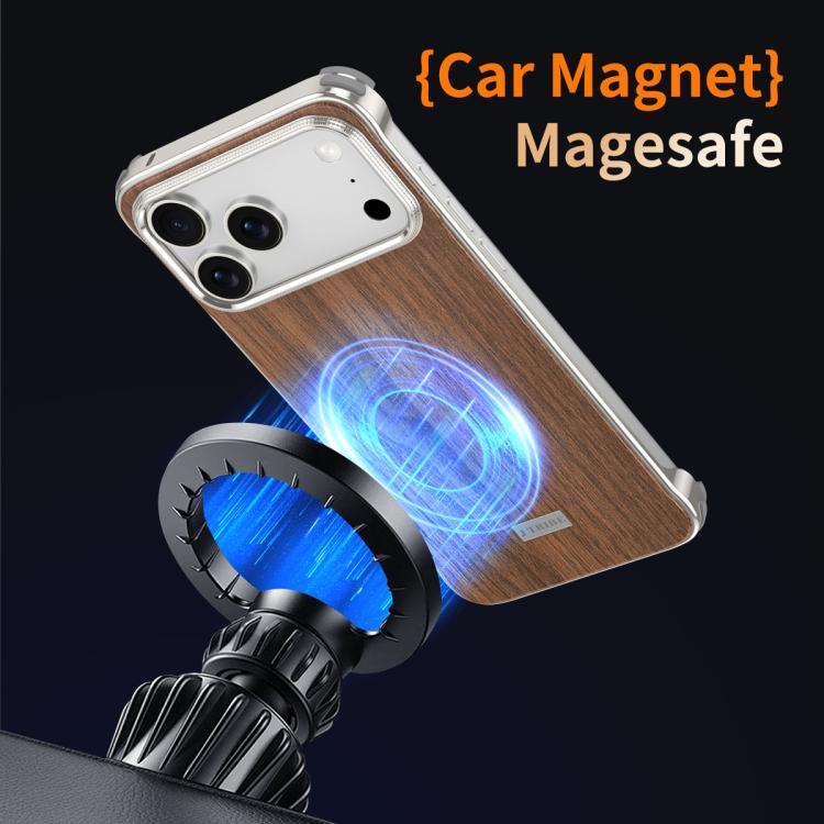 J TRIBE Metal Frameless Wood Texture MagSafe Phone Case, For iPhone 18 Pro / 17 Pro, For iPhone 18 Pro Max / 17 Pro Max, For iPhone 17, For iPhone Air, For iPhone 16 Pro Max, For iPhone 16 Pro, For iPhone 15 Pro Max, For iPhone 15 Pro