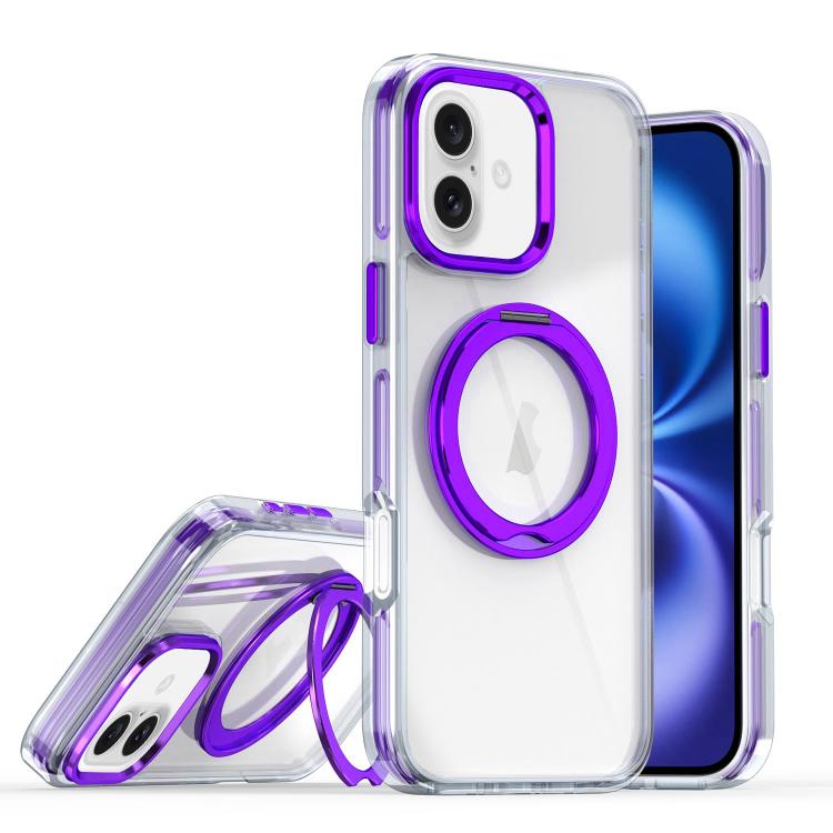 Magnetic 360 Degree Rotating Holder Phone Case, For iPhone 16 Pro, For iPhone 16 Plus, For iPhone 16, For iPhone 15 Pro Max