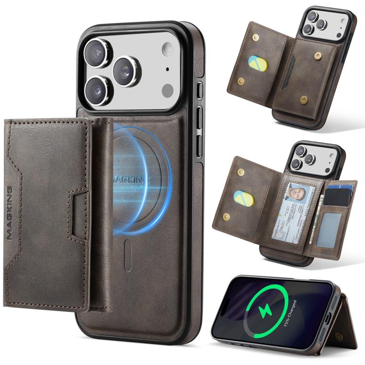 MAGKING K4 Series MagSafe RFID Tri-fold Card Bag Detachable Phone Case, For iPhone 18 Pro / 17 Pro, For iPhone 18 Pro Max / 17 Pro Max, For iPhone 17e / 16e, For iPhone 17