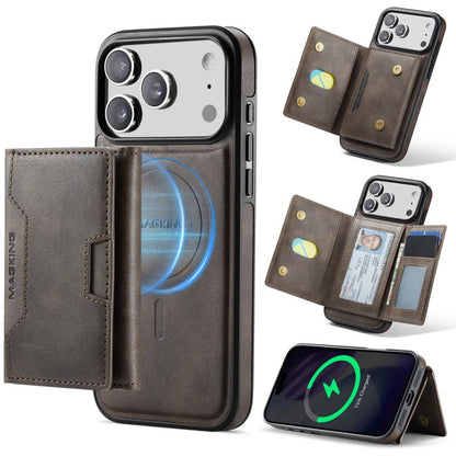 MAGKING K4 Series MagSafe RFID Tri-fold Card Bag Detachable Phone Case, For iPhone 18 Pro / 17 Pro, For iPhone 18 Pro Max / 17 Pro Max, For iPhone 17e / 16e, For iPhone 17