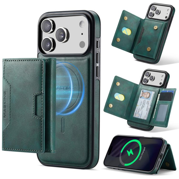 MAGKING K4 Series MagSafe RFID Tri-fold Card Bag Detachable Phone Case, For iPhone 18 Pro / 17 Pro, For iPhone 18 Pro Max / 17 Pro Max, For iPhone 17e / 16e, For iPhone 17