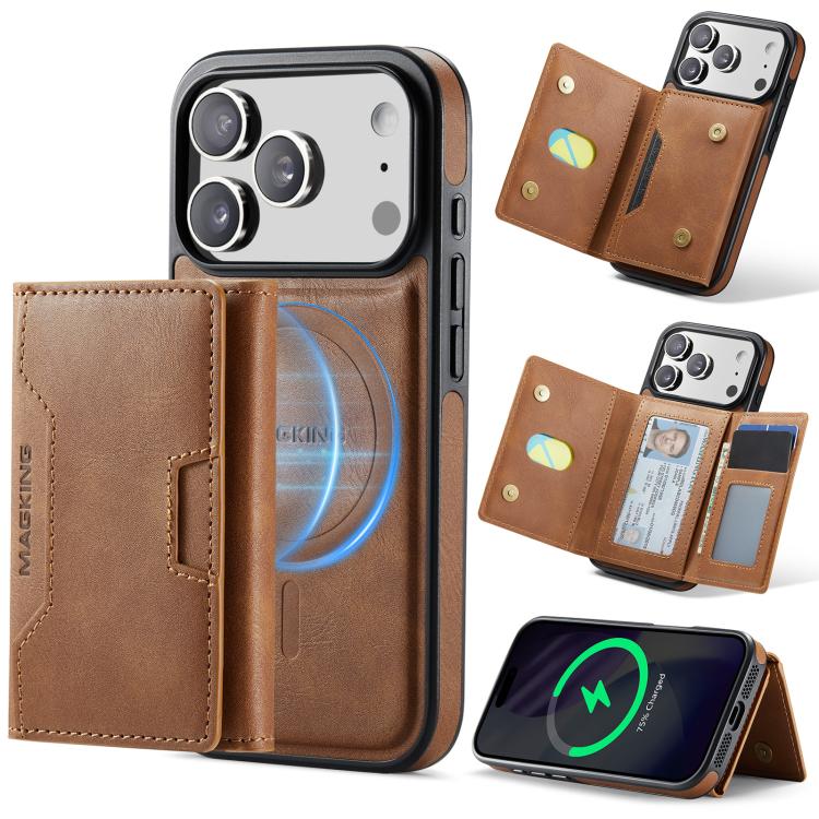 MAGKING K4 Series MagSafe RFID Tri-fold Card Bag Detachable Phone Case, For iPhone 18 Pro / 17 Pro, For iPhone 18 Pro Max / 17 Pro Max, For iPhone 17e / 16e, For iPhone 17